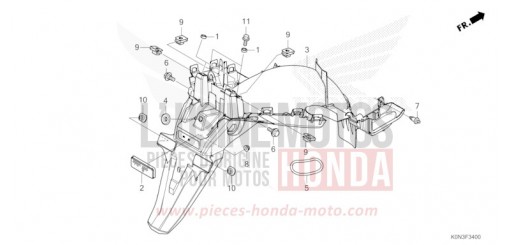GARDE-BOUE ARRIERE CBF125MER de 2024